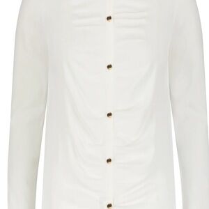 Aleeza Paris - Women's White Ruched Blouse NWT XL